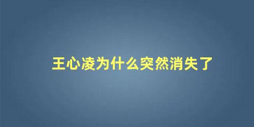 王心凌为什么突然消失了